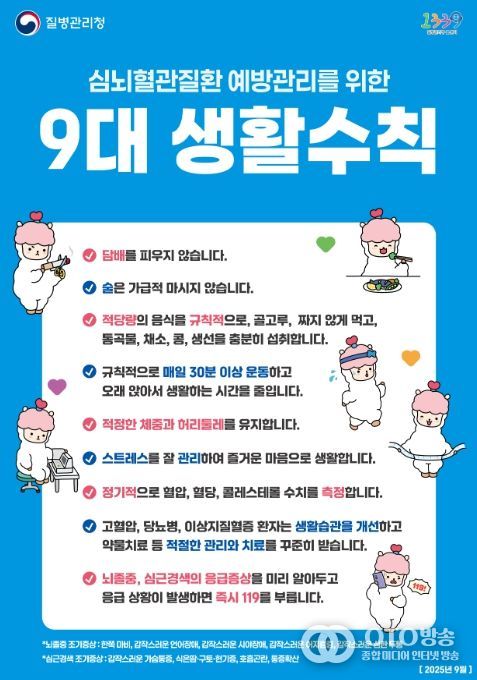 심뇌혈관질환 예방관리를 위한 9대 생활수칙