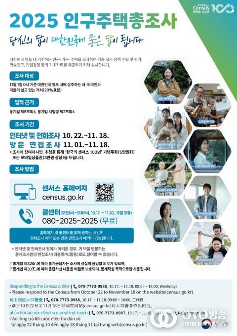 2025 인구주택총조사(표본) 홍보 포스터