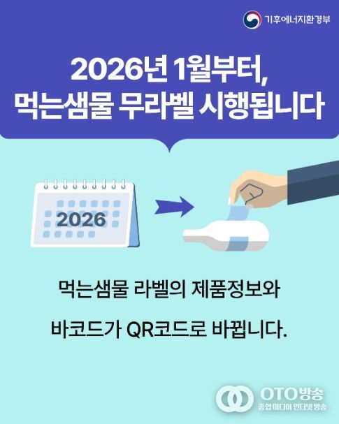 먹는샘물 무라벨 시행 홍보물