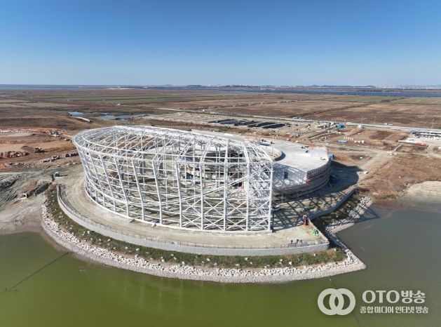 2027년 준공 예정인 국립새만금수목원 건축현장 전경