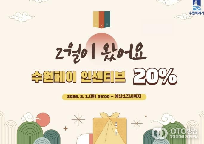 2월 수원페이 인센티브 20% 확대 홍보물