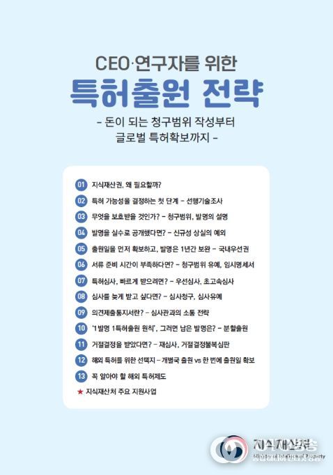 'CEO·연구자를 위한 특허출원 전략' 표지