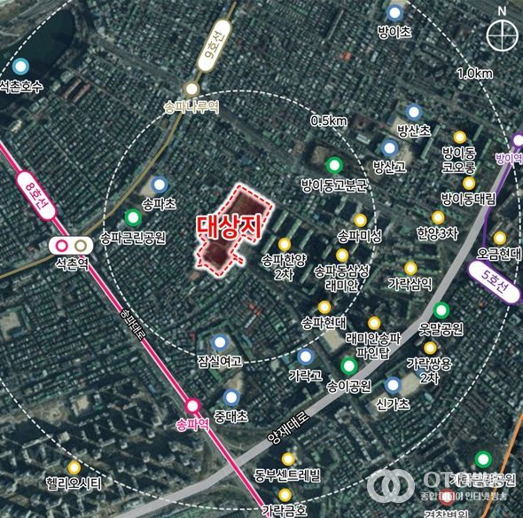 위치도(송파구 송파동 119번지 일대)