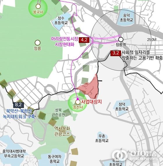 위 치 도(성북구 정릉동 559-43번지 일대 모아타운)